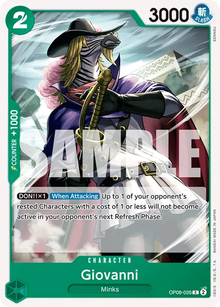 Giovanni, carte One Piece OP08-026 — extension TWO LEGENDS