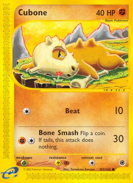 Cubone, Pokémon card EX 103 — Expedition Base Set set