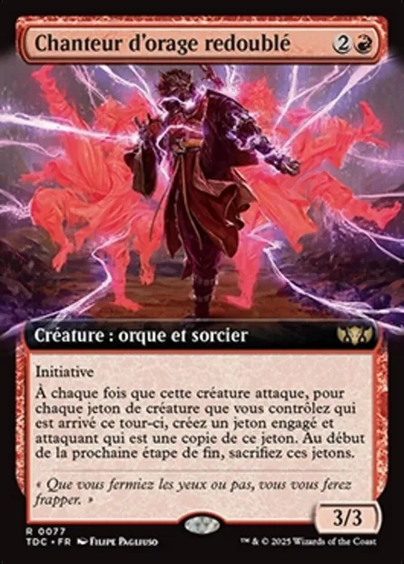 Chanteur d'orage redoublé, carte Magic TDC 77 — extension Tarkir: Dragonstorm Commander
