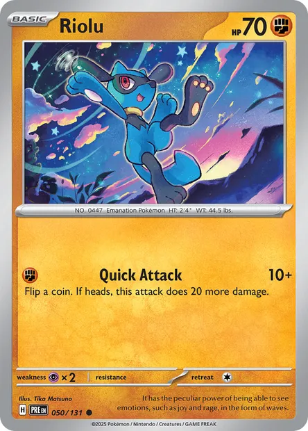 Riolu, Pokémon card PRE 050 — Prismatic Evolutions set