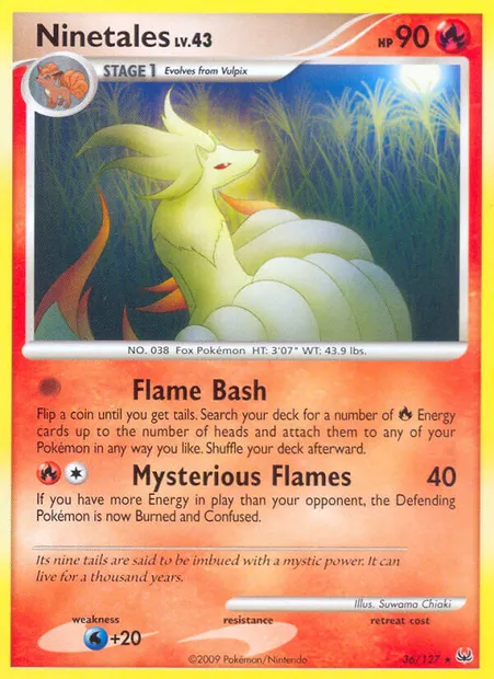 Ninetales, Pokémon card PL 36 — Platinum set