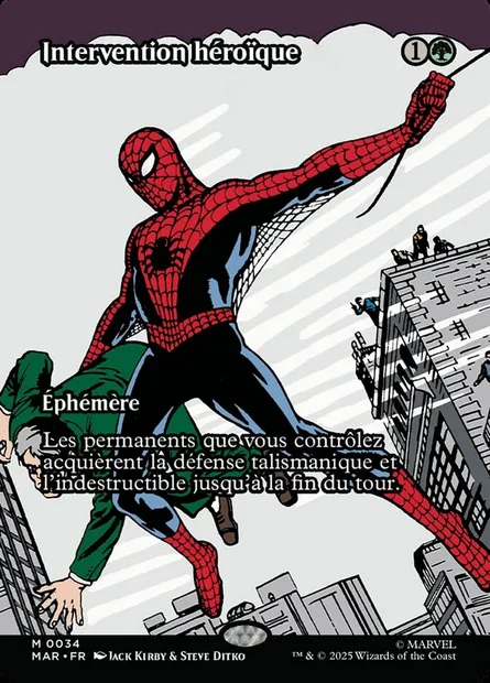 Intervention héroïque, carte Magic MAR 34 — extension Marvel Universe