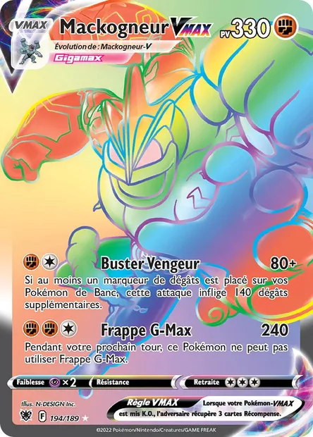 Mackogneur VMAX, carte Pokémon ASR 194 — extension Astres Radieux