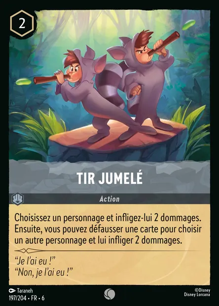 Tir jumelé, carte Disney Lorcana CH6-197 — extension La Mer Azurite