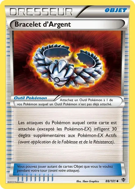 Bracelet d’Argent, carte Pokémon PLB 88 — extension Explosion Plasma