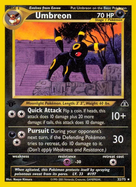 Umbreon, Pokémon card ND 32 — Neo Discovery set