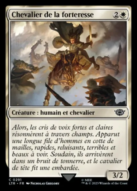 Chevalier de la forteresse, carte Magic LTR 291 — extension Le Seigneur des Anneaux : chroniques de la Terre du Milieu