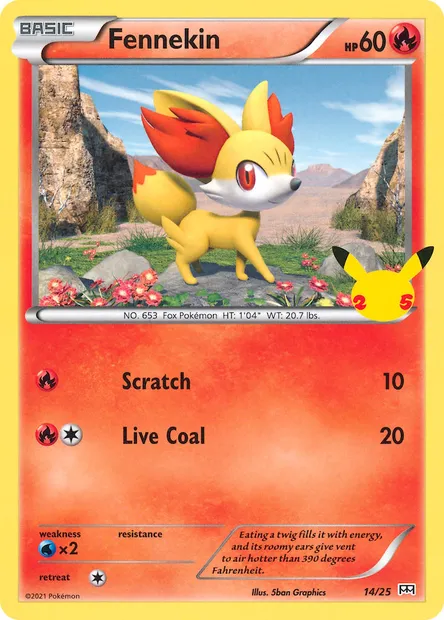 Fennekin, Pokémon card MCD21 14 — McDonald's Collection 2021 set