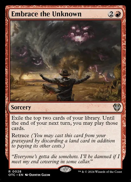 Embrace the Unknown, Magic card OTC 28 — Outlaws of Thunder Junction Commander set