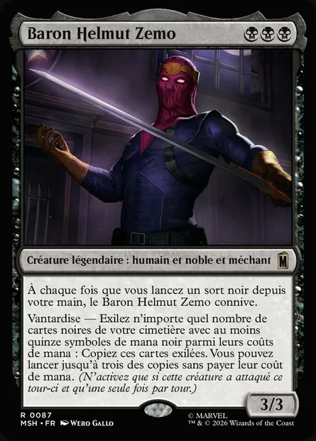 Baron Helmut Zemo, carte Magic MSH 87 — extension Marvel Super Heroes
