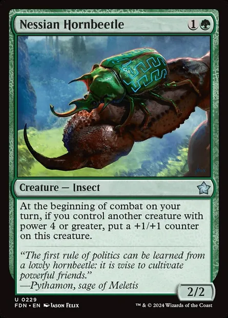 Nessian Hornbeetle, Magic card FDN 229 — Foundations set