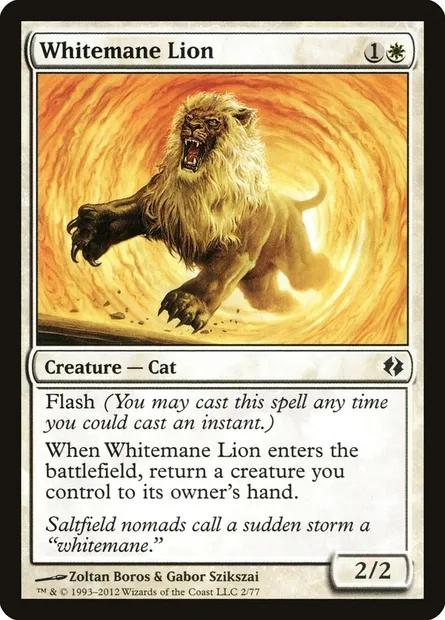 Whitemane Lion, Magic card DDI 2 — Duel Decks: Venser vs. Koth set