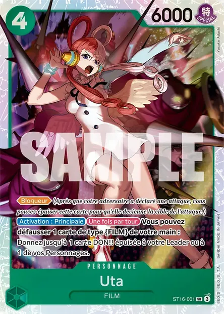 Uta, carte One Piece ST16-001 — extension VERT Uta