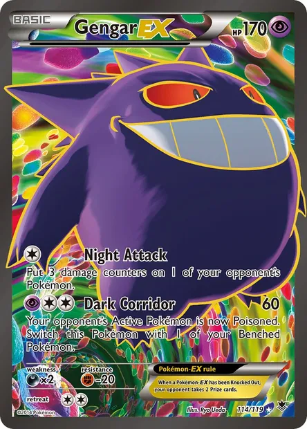 Gengar EX, Pokémon card PHF 114 — Phantom Forces set