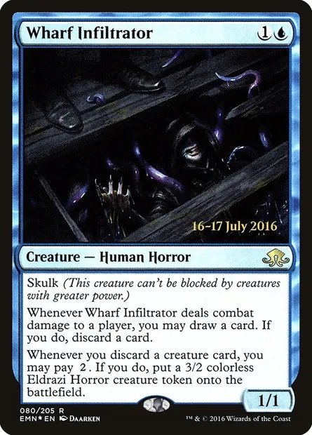 Wharf Infiltrator, Magic card PEMN 80s — Eldritch Moon Promos set