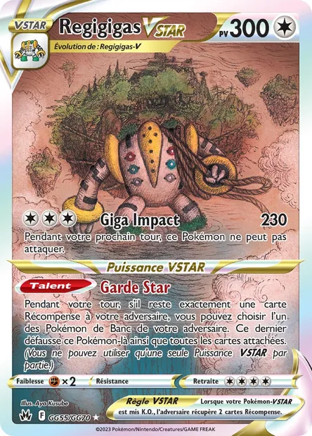 Regigigas VSTAR, carte Pokémon CRZ GG55 — extension Zénith Suprême