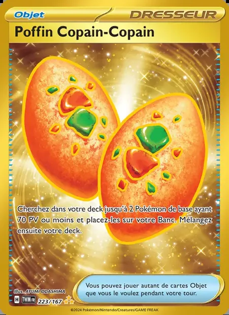 Poffin Copain-Copain, carte Pokémon TWM 223 — extension Mascarade Crépusculaire