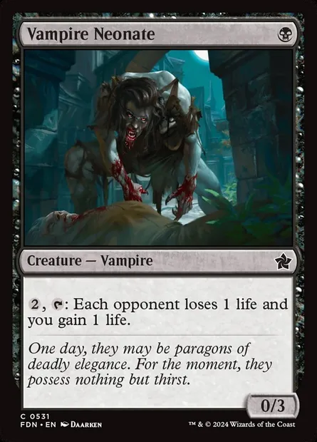 Vampire Neonate, Magic card FDN 531 — Foundations set