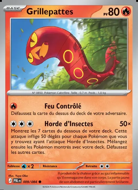 Grillepattes, carte Pokémon PBL 009 — extension Nuit Noire
