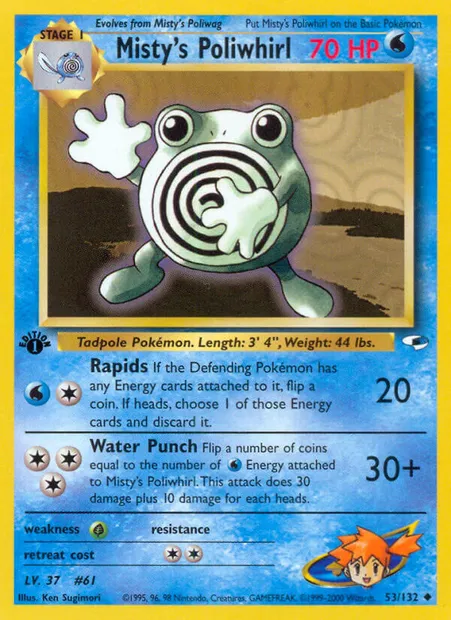 Misty's Poliwhirl, carte Pokémon GH 53 — extension Gym Heroes