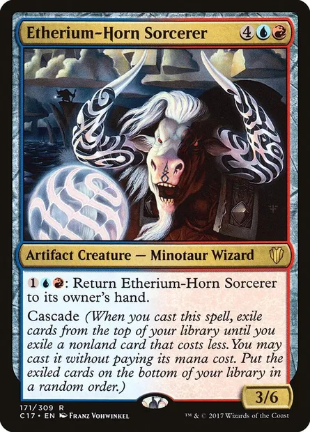 Etherium-Horn Sorcerer, Magic card C17 171 — Commander 2017 set