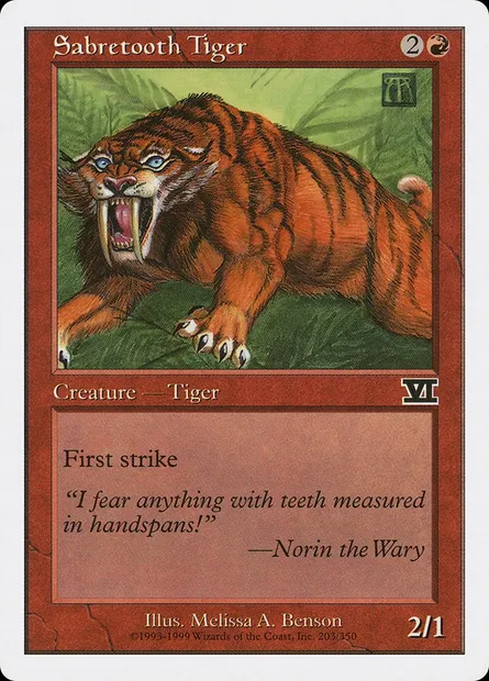 Sabretooth Tiger, Magic card 6ED 203 — Classic Sixth Edition set