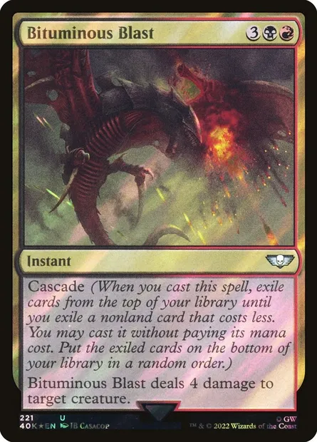 Salve bitumeuse, carte Magic 40K 221★ — extension Warhammer 40,000 Commander