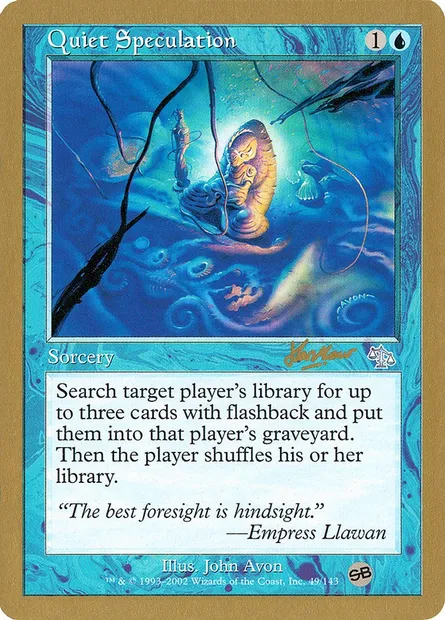 Calme spéculation, carte Magic WC02 shh49sb — extension World Championship Decks 2002