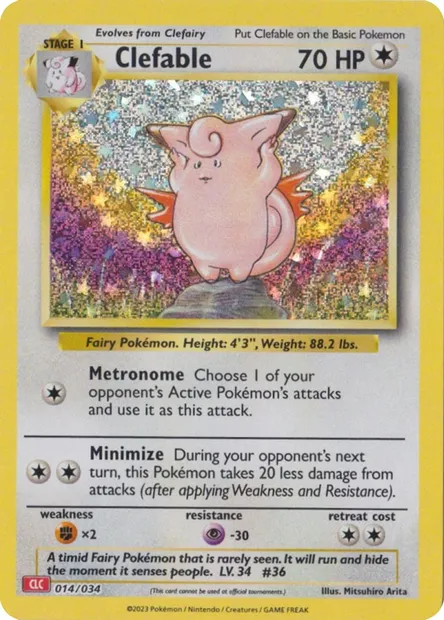Clefable, Pokémon card CLC 014 — Pokémon TCG Classic: Charizard & Ho-Oh ex Deck set