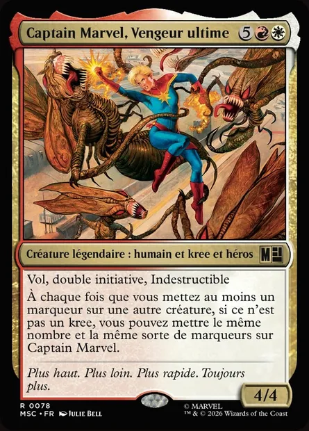 Captain Marvel, Vengeur ultime, carte Magic MSC 78 — extension Marvel Super Heroes Commander