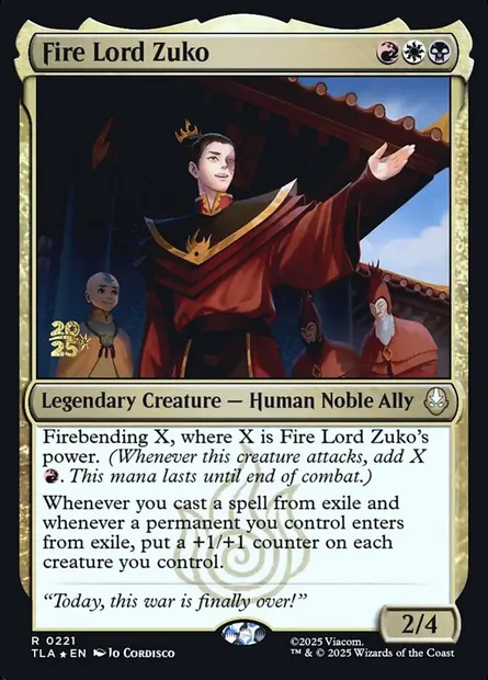Fire Lord Zuko, Magic card PTLA 221s — Avatar: The Last Airbender Promos set