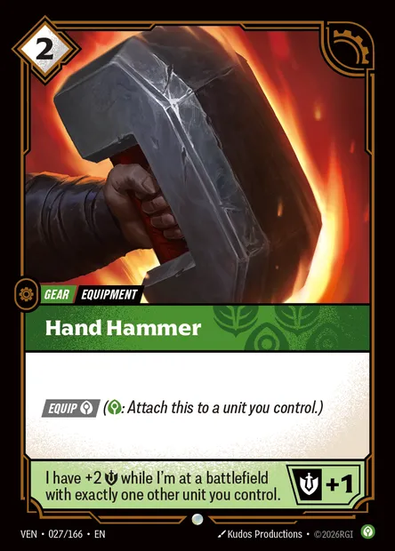 Hand Hammer, Riftbound card VEN 027 — Vendetta set