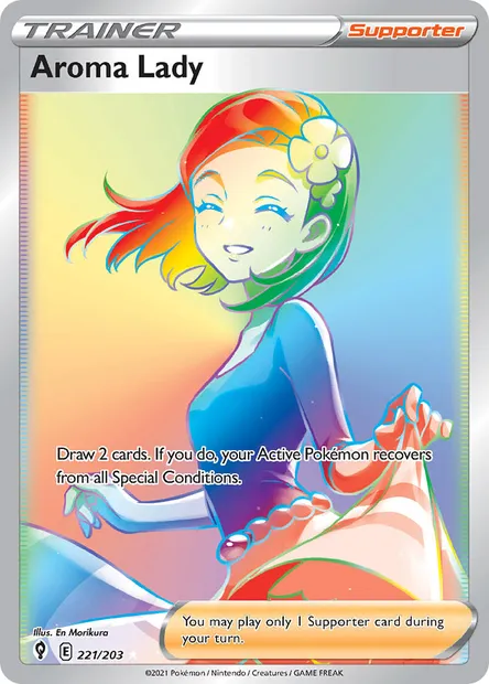 Aroma Lady, Pokémon card EVS 221 — Evolving Skies set