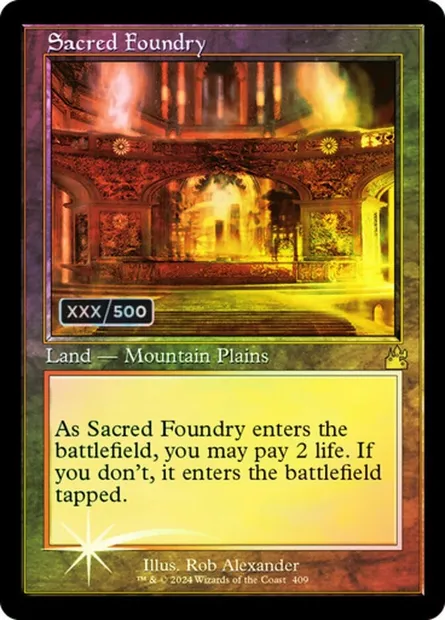 Sacred Foundry, Magic card RVR 409z — Ravnica Remastered set