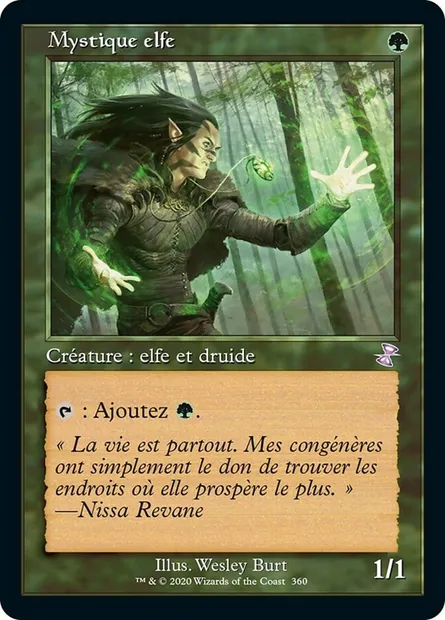 Mystique elfe, carte Magic TSR 360 — extension Spirale Temporelle Remastered