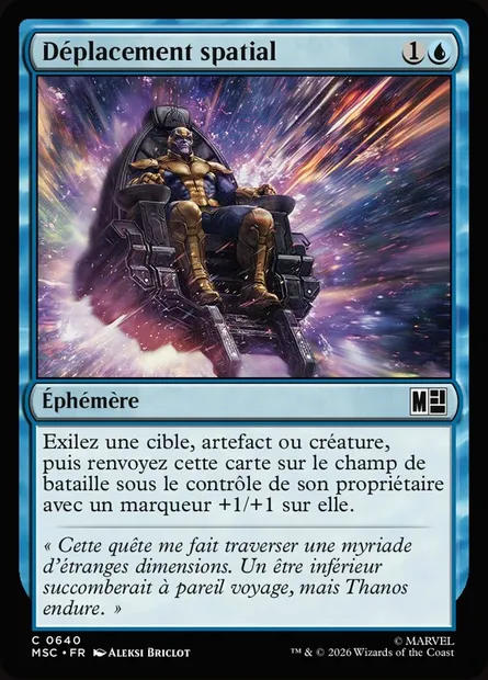 Déplacement spatial, carte Magic MSC 640 — extension Marvel Super Heroes Commander