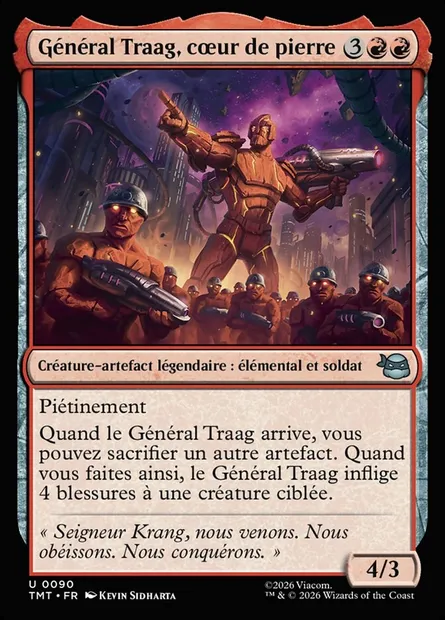Général Traag, cœur de pierre, carte Magic TMT 90 — extension Teenage Mutant Ninja Turtles