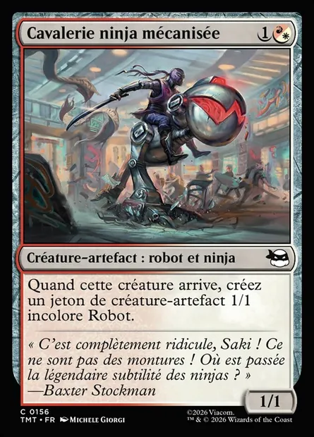 Cavalerie ninja mécanisée, carte Magic TMT 156 — extension Teenage Mutant Ninja Turtles