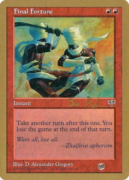 Final Fortune, Magic card WC98 br174sb — World Championship Decks 1998 set