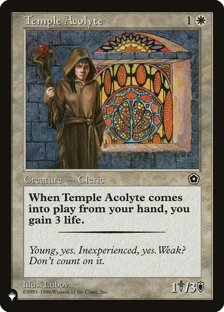 Temple Acolyte, Magic card P 02-23 — The List set