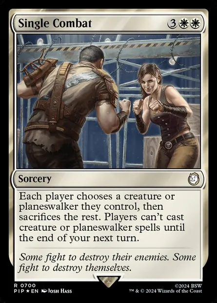 Combat singulier, carte Magic PIP 700 — extension Fallout