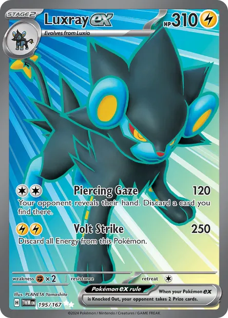 Luxray ex, Pokémon card TWM 195 — Twilight Masquerade set
