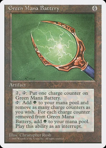 Accumulateur de mana vert, carte Magic 4ED 323 — extension Quatrième Edition