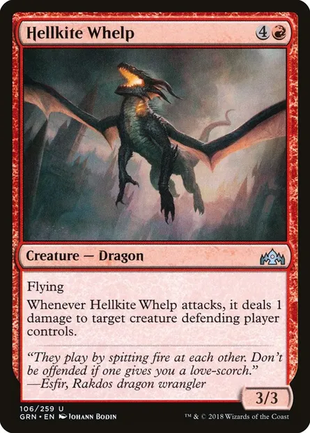 Hellkite Whelp, Magic card GRN 106 — Guilds of Ravnica set