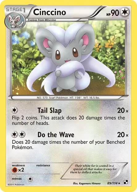Cinccino, Pokémon card BLW 89 — Black & White set