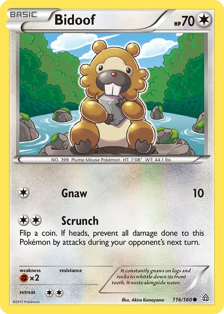 Bidoof, Pokémon card PRC 116 — Primal Clash set