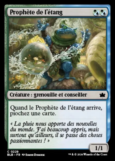 Prophète de l'étang, carte Magic BLB 229 — extension Bloomburrow