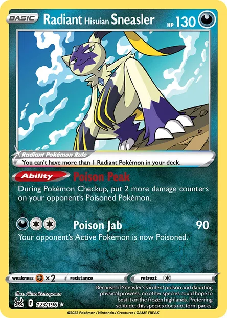 Radiant Hisuian Sneasler, Pokémon card LOR 123 — Lost Origin set
