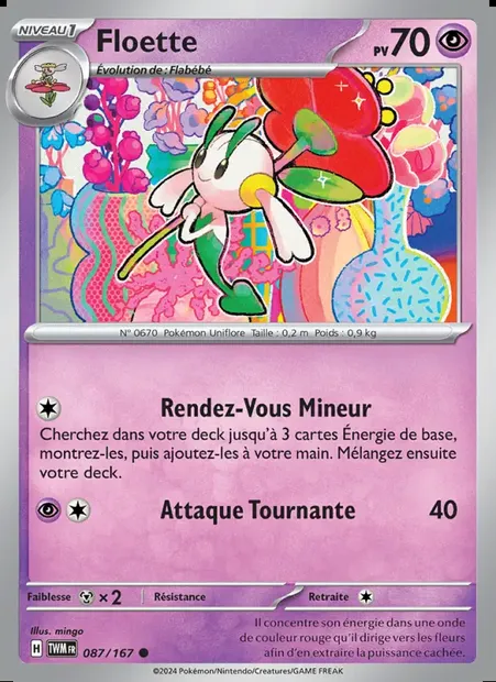 Floette, carte Pokémon TWM 087 — extension Mascarade Crépusculaire