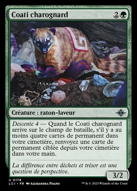 Coati charognard, carte Magic LCI 179 — extension The Lost Caverns of Ixalan